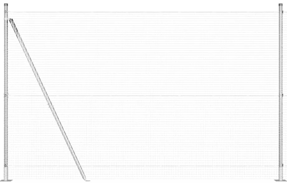 vidaXL Στύλος Περιφράξεων Ασημί 25 x 1,5 μ (19 x 19 χιλ πλέγμα) Ατσάλι
