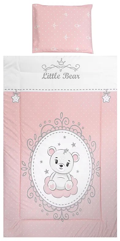 Σετ Σεντόνια Κούνιας 3τεμ. 70x140cm  Little Bear  Pink 10420015902  Lorelli