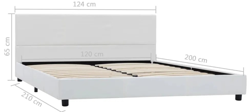vidaXL Πλαίσιο Κρεβατιού Λευκό 120 x 200 εκ. από Συνθετικό Δέρμα