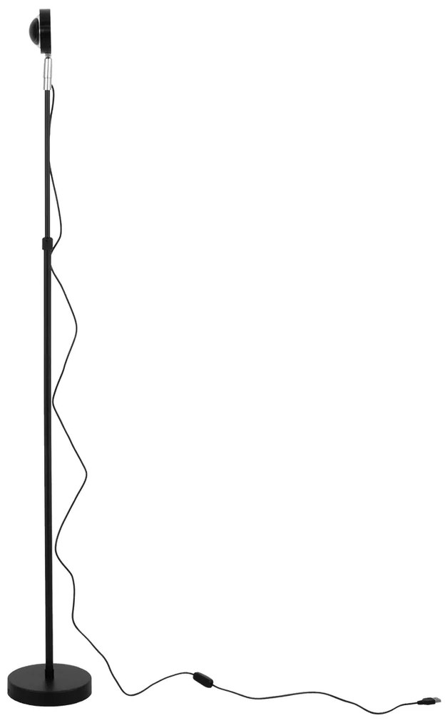 GloboStar® 00819 Μοντέρνο Minimal Επιδαπέδιο Φωτιστικό Μεταλλικό Μονόφωτο LED 12W DC 5V με Projector LENS Ειδικού Εφέ &amp; Καλώδιο Τροφοδοσίας USB Rotation Head 180° SUN