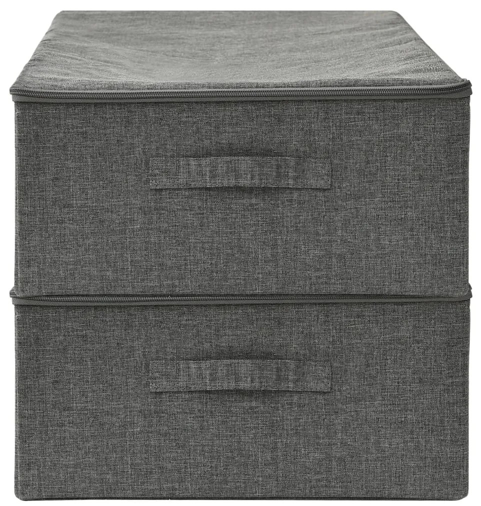 vidaXL Κουτιά Αποθήκευσης 2 τεμ. Ανθρακί 70 x 40 x 18 εκ. Υφασμάτινα