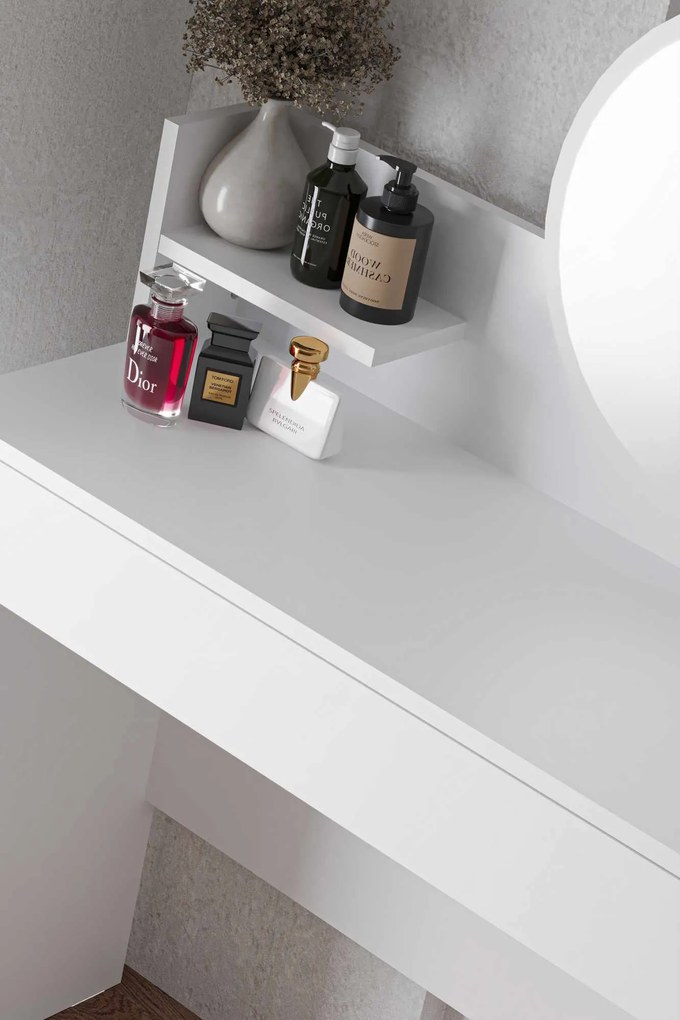 Make-Up Table Harmony Mini Round - White White