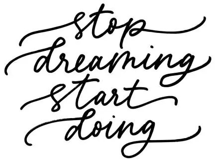 Εικονογράφηση Stop dreaming start doing vector calligraphy, Asya_mix