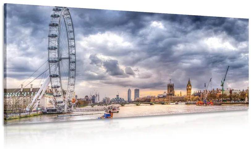 Εικόνα του μοναδικού Λονδίνου και του ποταμού Τάμεση - 100x50