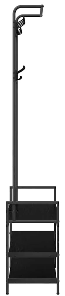 vidaXL Κρεμάστρα Μαύρη δρυς 75 x 34 x 184 εκ Επεξεργασμένο ξύλο