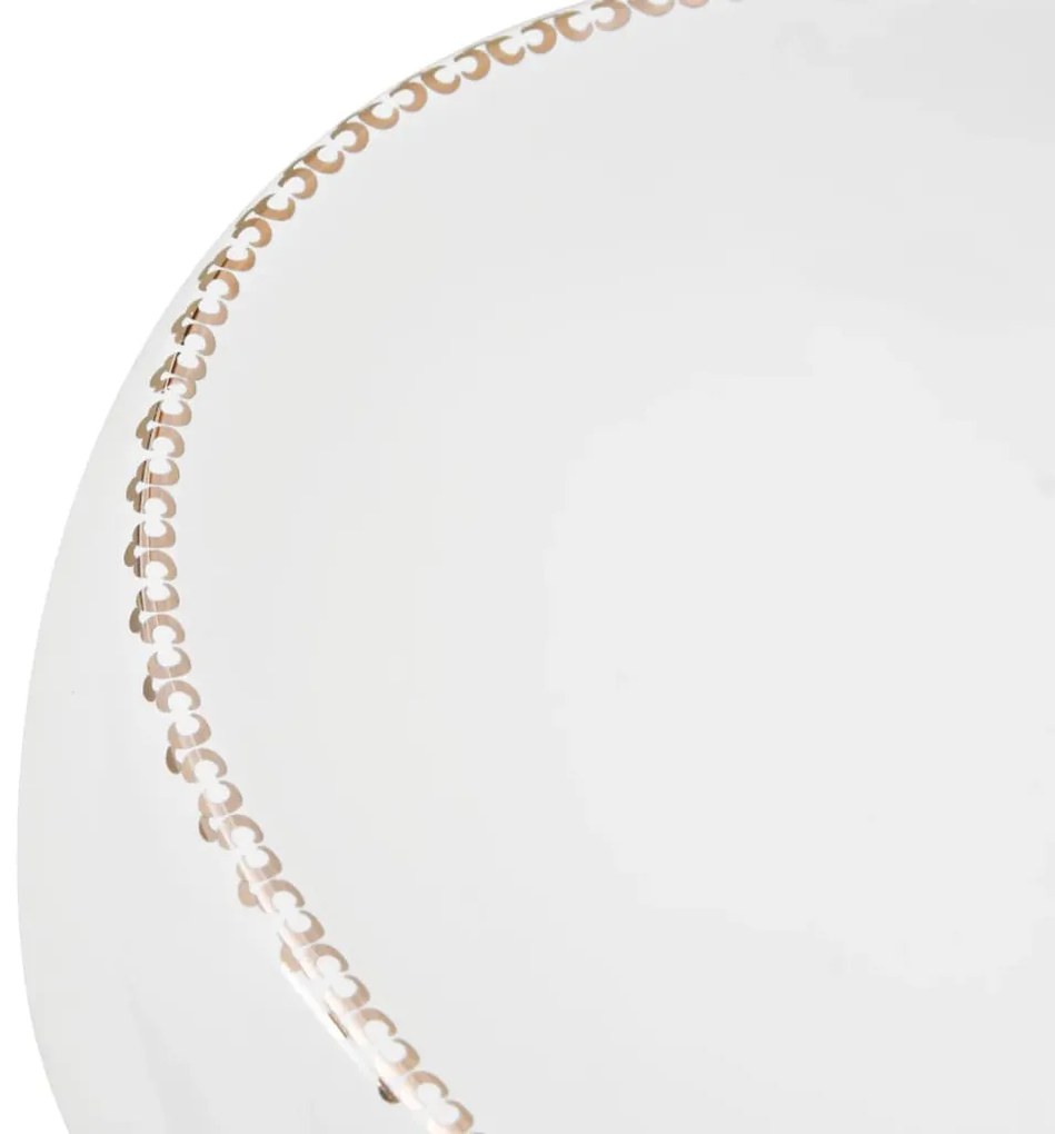 vidaXL Νιπτήρας Οβάλ Λευκός 59 x 40 x 15 εκ. Κεραμικός