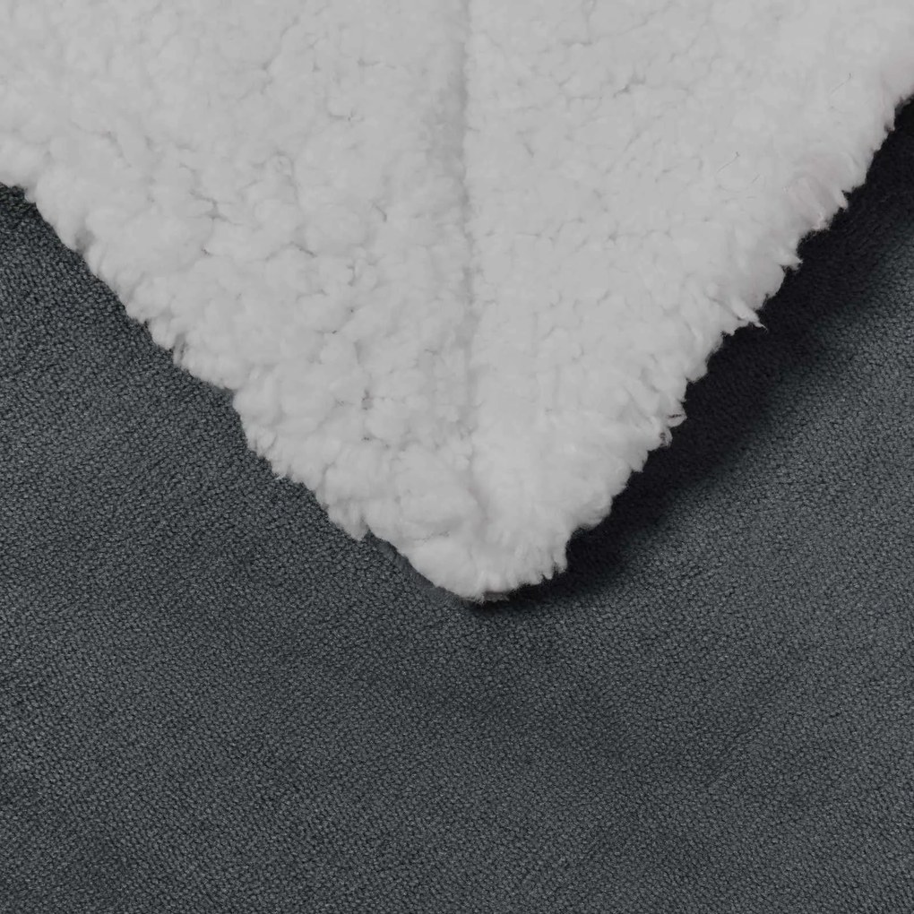 vidaXL Κουβέρτα Σκούρο Γκρι 150 x 200 cm Μαλλί