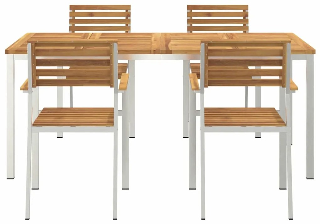 vidaXL Σέτ φαγητού για κήπο 5 pcs Καφέ Στερεό Ξύλο Ακακίας