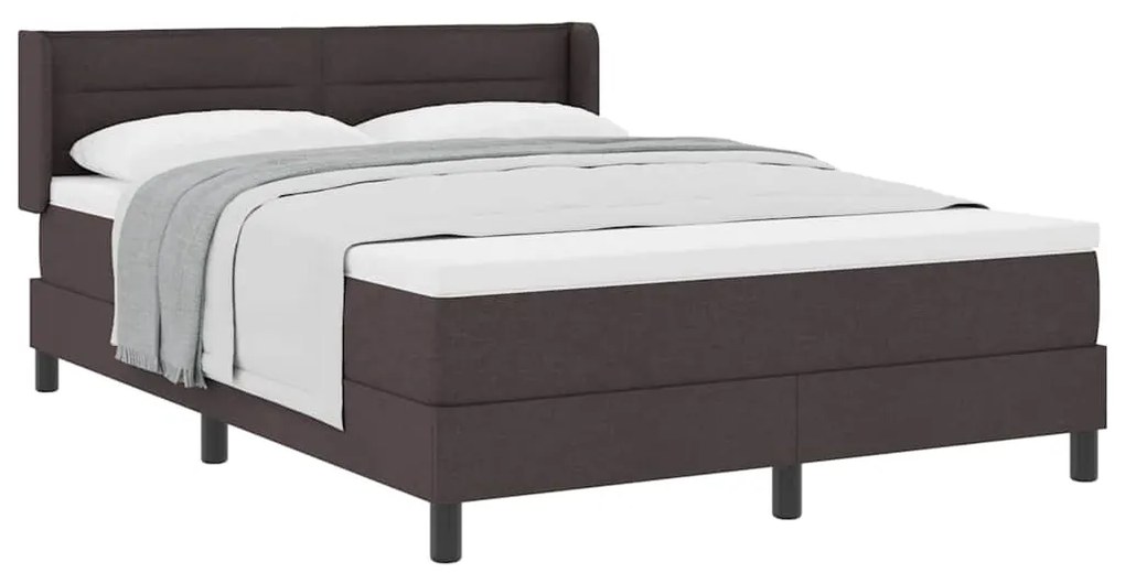 vidaXL Κρεβάτι box spring με στρώμα με στρώμα Σκούρο Καφέ 140 x 190 cm