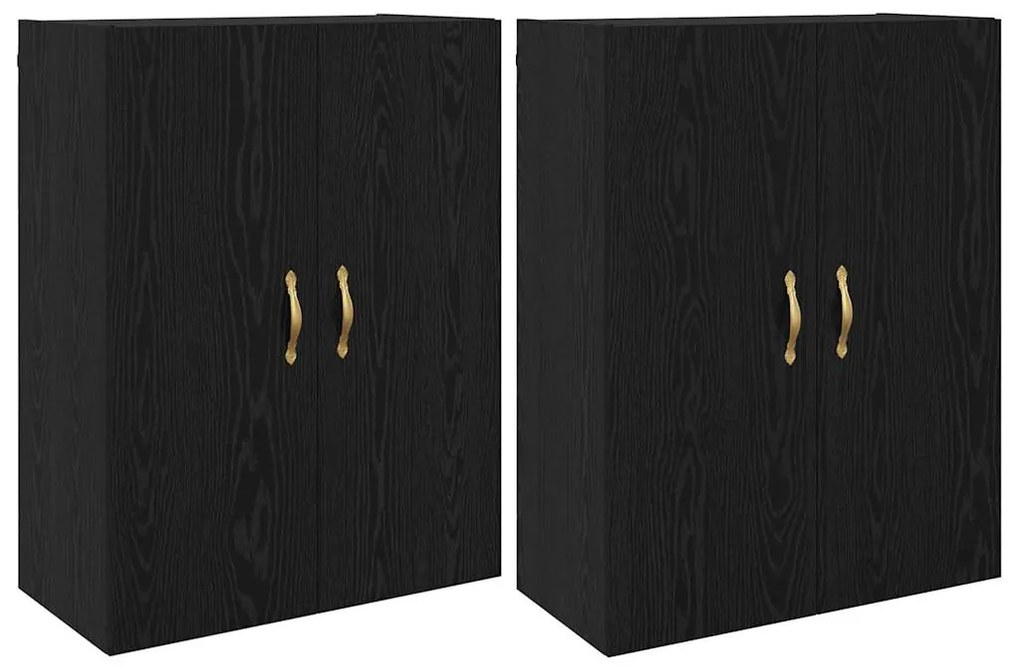 vidaXL Ντουλάπια Τοίχου 2 pcs Μαύρη δρυς 69.5 x 34 x 90 εκ.
