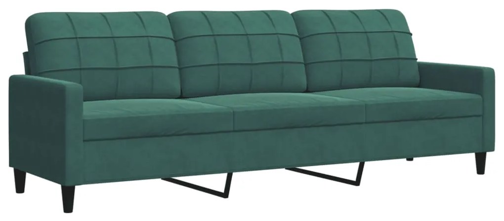 vidaXL Σετ Σαλονιού 4 Τεμ. Πράσινο Βελούδινο με Μαξιλάρια/Στηρίγματα