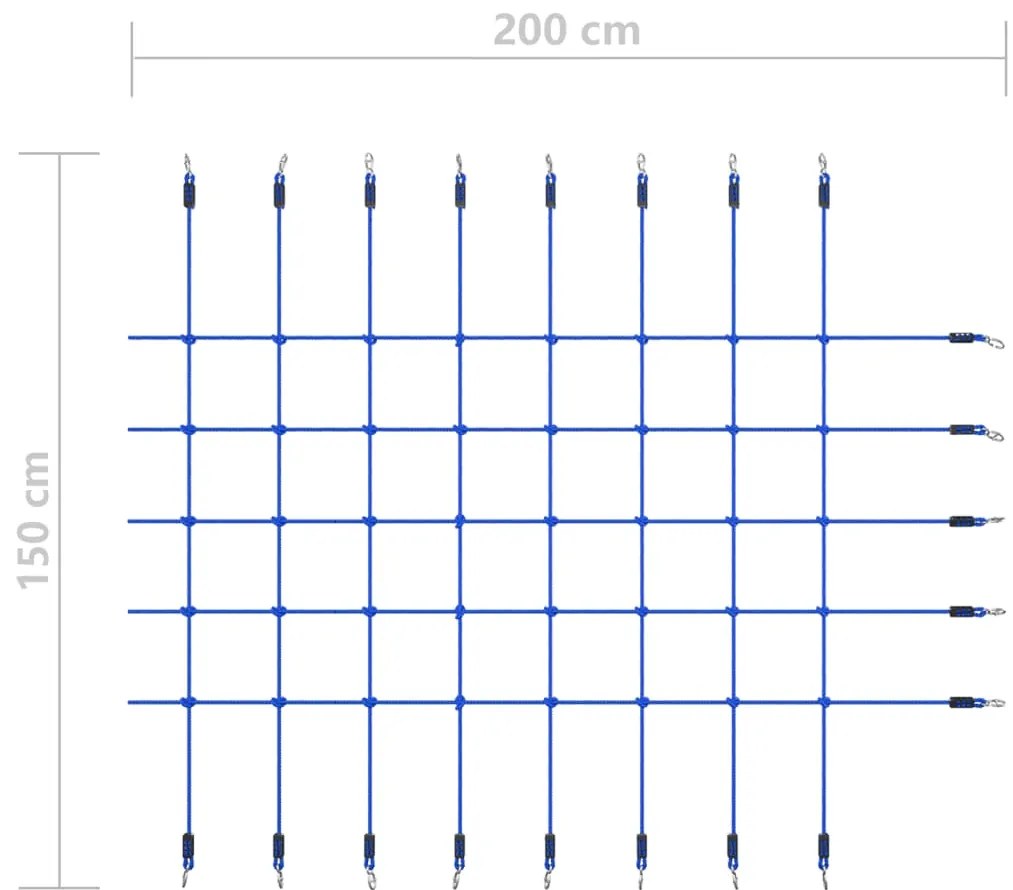 vidaXL Δίχτυ Αναρρίχησης Μπλε 200 x 150 εκ.