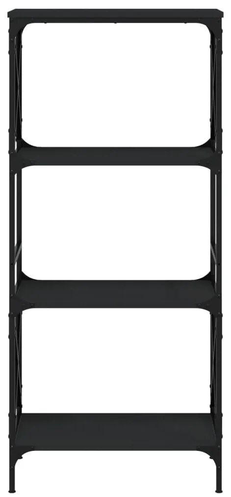 vidaXL Βιβλιοθήκη 4 Επιπέδων Μαύρη 59x35x132 εκ. Επεξεργασμένο Ξύλο