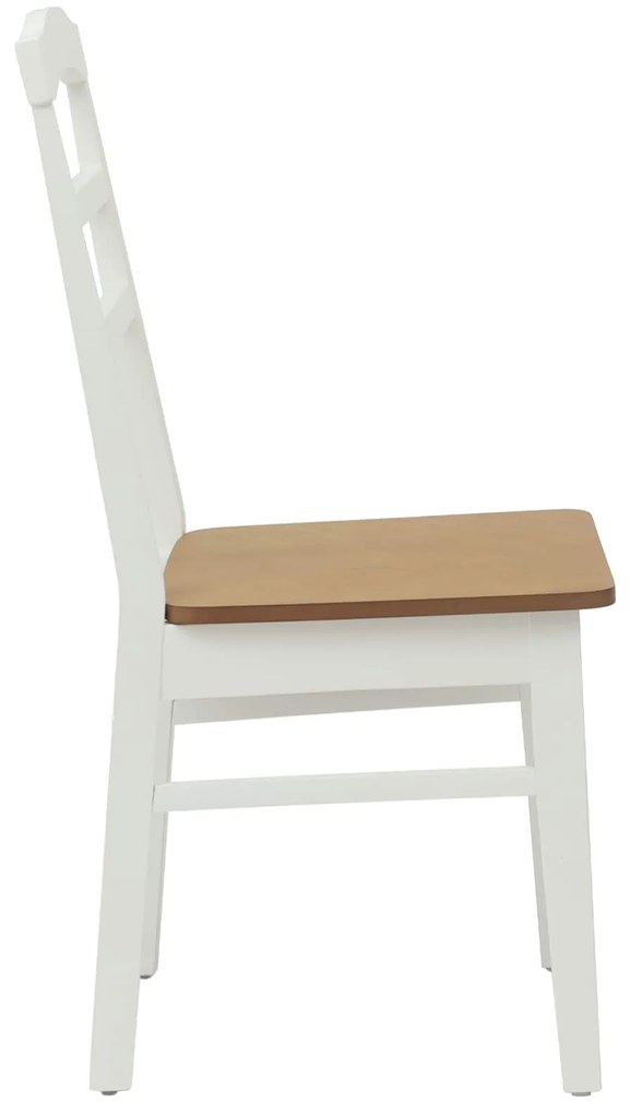 vidaXL Καρέκλα τραπεζαρίας 2 pcs Λευκό και Φυσικό Στερεό Ξύλο Ραβέντι