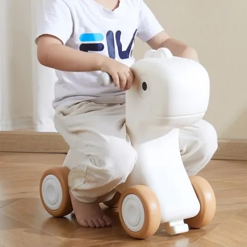 VEVOR 3 in 1 Rocking Horse for Toddlers 1-3 Years, Baby Rocking Horse with Detachable Balance Board and 4 Smooth Wheels, Support up to 80 lbs HDPE Material Kids Ride on Toy, 40° Swinging, Red