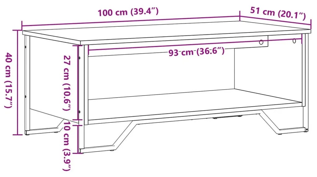 ΤΡΑΠΕΖΑΚΙ ΣΑΛΟΝΙΟΥ ΓΚΡΙ SONOMA 100X51X40 ΕΚ. ΕΠΕΞΕΡΓΑΣΜΕΝΟ ΞΥΛΟ 848482