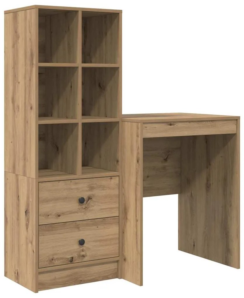 vidaXL Γραφείο με αποθηκευτικό χώρο με συρτάρι 2 pcs artisan δρυς