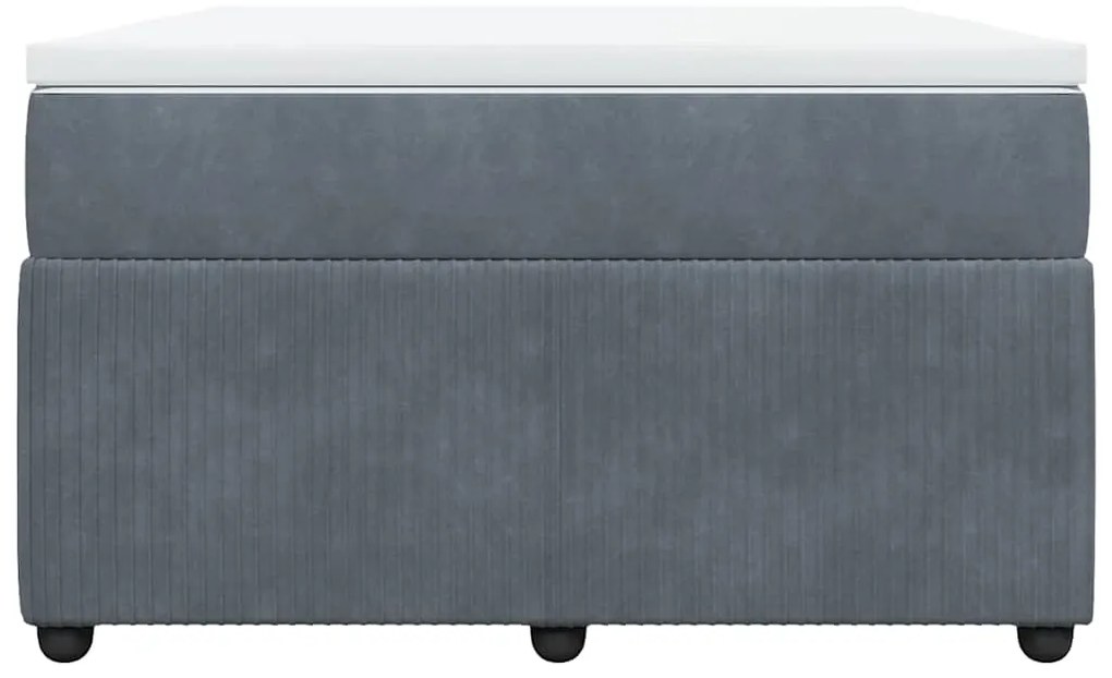 vidaXL Κρεβάτι Boxspring με Στρώμα Σκούρο Γκρι 120x200 εκ. Βελούδινο