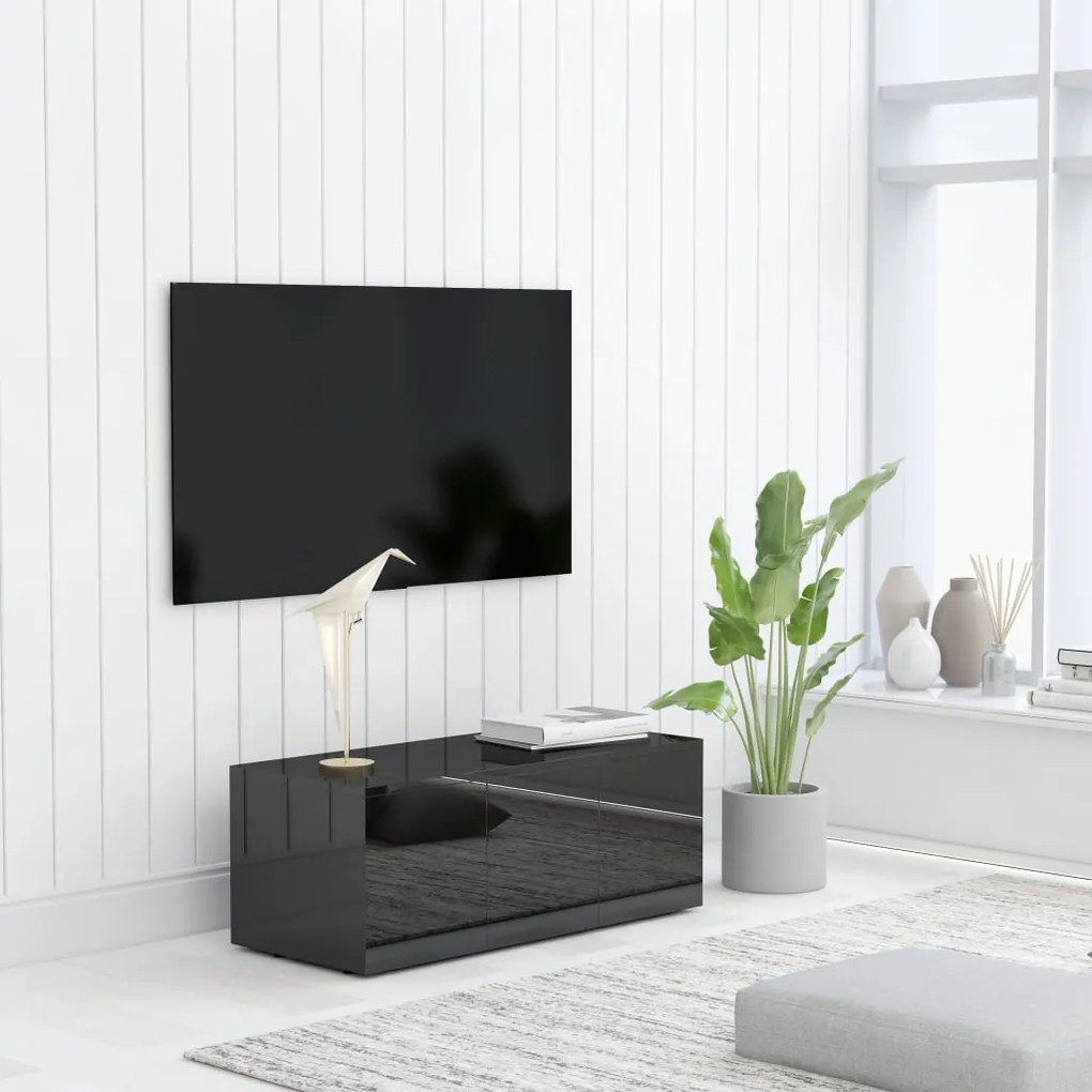 vidaXL Έπιπλο Τηλεόρασης Γυαλιστερό Μαύρο 80x34x30 εκ. Επεξ. Ξύλο