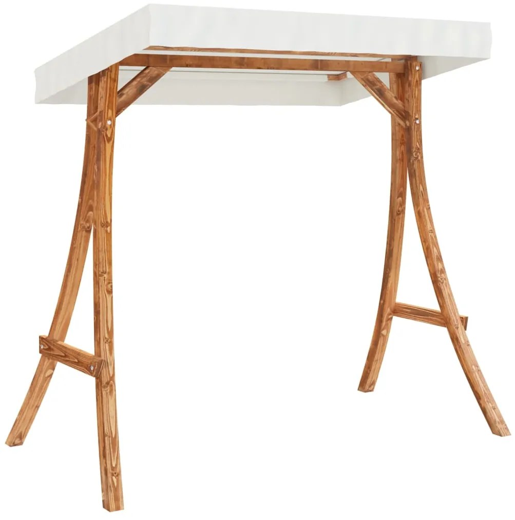 vidaXL Σκελετός Κούνιας Κρεμ Οροφή από Λυγισμένο Ξύλο Φινίρισμα Teak