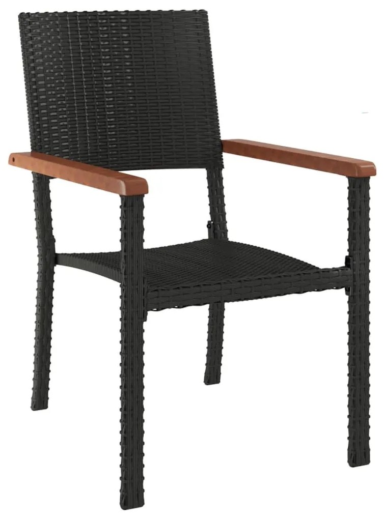 vidaXL Σετ Τραπεζαρίας Κήπου 7 Τεμαχίων Μαύρο από Συνθετικό Ρατάν