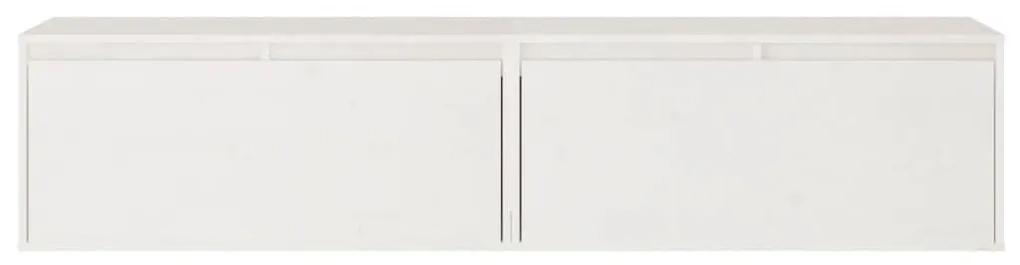 Ντουλάπια Τοίχου 2 τεμ. Λευκά 80x30x35 εκ από Μασίφ Ξύλο Πεύκου - Λευκό