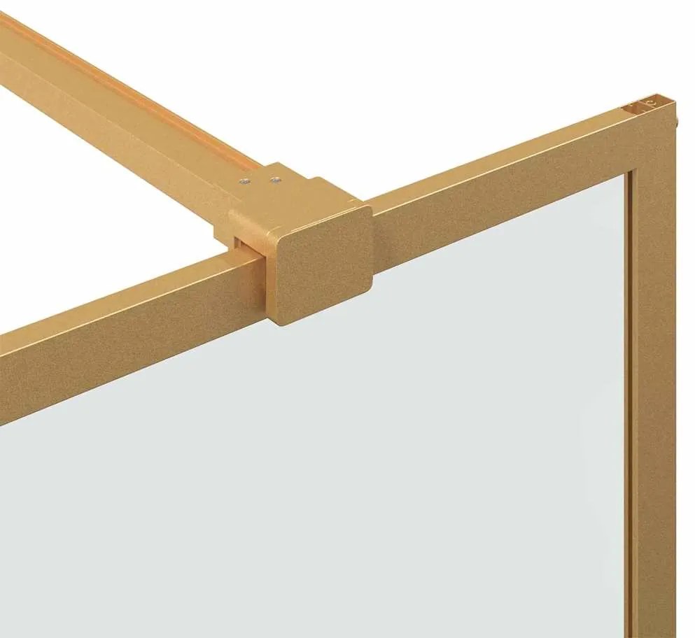 vidaXL Τοίχος Ντους Walk-in Χρυσό 140 x 195 cm σκληρυμένο γυαλί