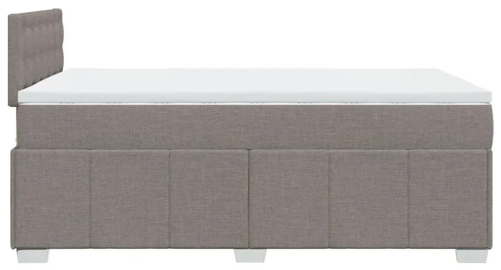 vidaXL Κρεβάτι Boxspring με Στρώμα Taupe 120x200 εκ. Υφασμάτινο