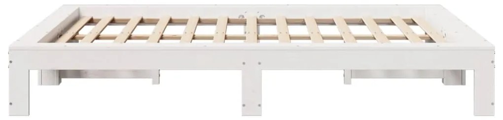 vidaXL Σκελετός Κρεβ. Χωρίς Στρώμα Λευκό 160x200 εκ Μασίφ Πεύκο