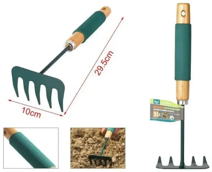 KMT Τσουγκράνα Κήπου Μικρή Χειρός 29.5 cm - Small Hand Garden Rake KMT Tools