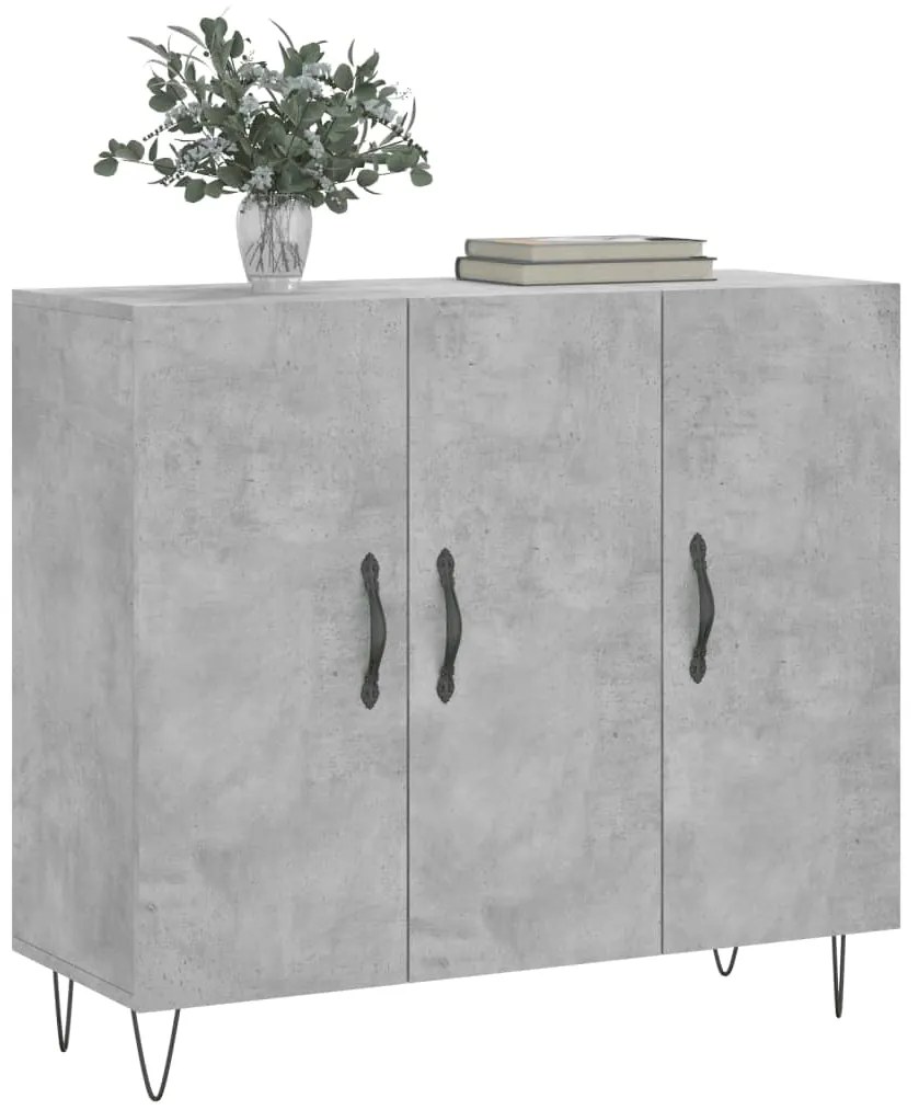 vidaXL Ντουλάπι Γκρι Σκυροδέματος 90x34x80 εκ. Επεξεργασμένο Ξύλο