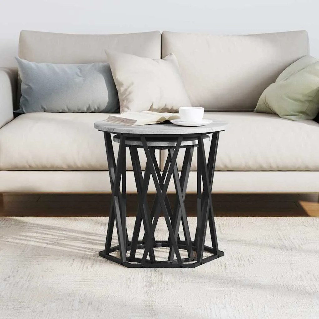 vidaXL Τραπεζάκι σαλονιού 2 pcs Γκρι sonoma 50 x 50 x 50 cm