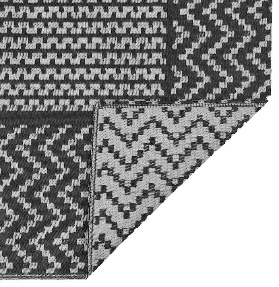 vidaXL Χαλί εξωτερικού χώρου ARAKIL Μαύρο και Γκρι 600 x 250 cm