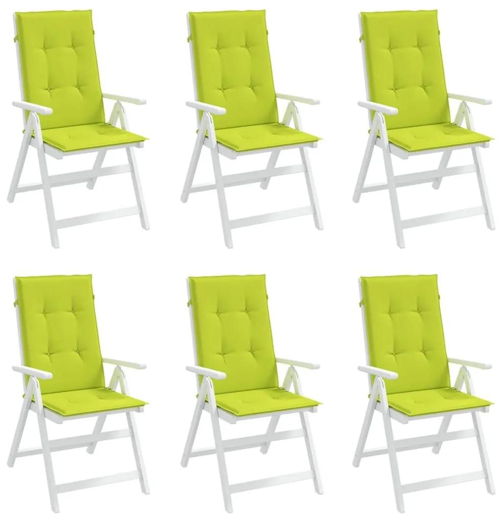 Μαξιλάρια Καρέκλας Κήπου με Πλάτη 6 τεμ. Πράσινο 120x50x3 εκ. - Πράσινο