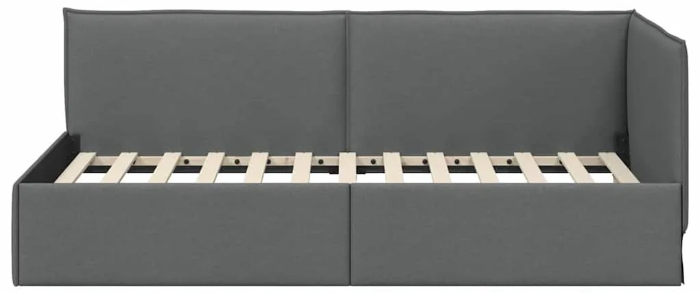 vidaXL Κρεβάτι Γωνίας με κεφαλάρι Σκούρο γκρι 80 x 200 cm ύφασμα