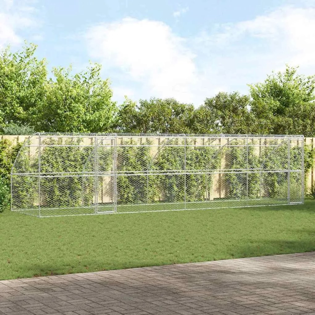 Κλουβί Σκύλου με αποθήκευση 4 pcs Ασημί 8 x 2 x 2 m Ατσάλι