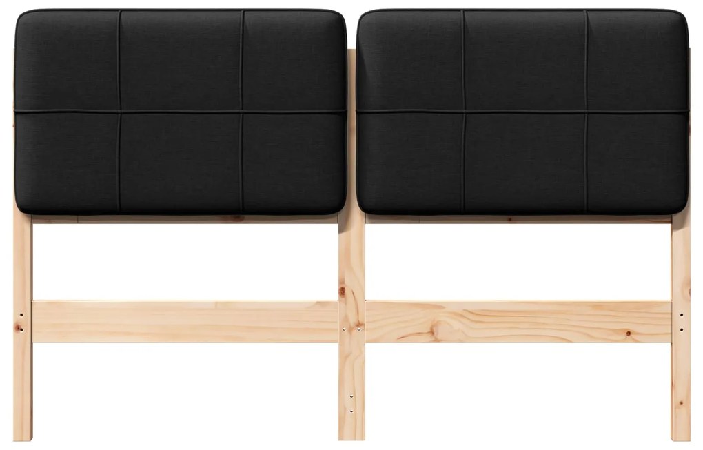 vidaXL Ταπετσαρισμένο κεφαλάρι με κεφαλάρι Καφέ και Μαύρο 135 cm