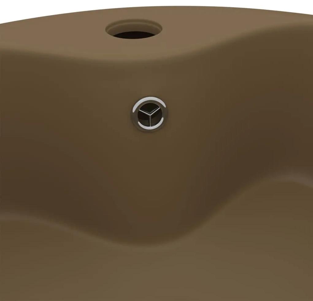 Νιπτήρας Πολυτελής με Υπερχείλιση Κρεμ Ματ 36x13 εκ. Κεραμικός - Κρεμ
