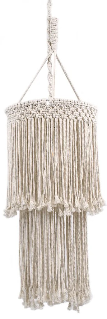 36208 GloboStar® GLOBOSTAR® ZAMBIA 36208 Boho Κρεμαστό Φωτιστικό Οροφής με Ντουί 1 x E27 AC 220-240V IP20 - Μπεζ - Μ30 x Π30 x Υ60cm