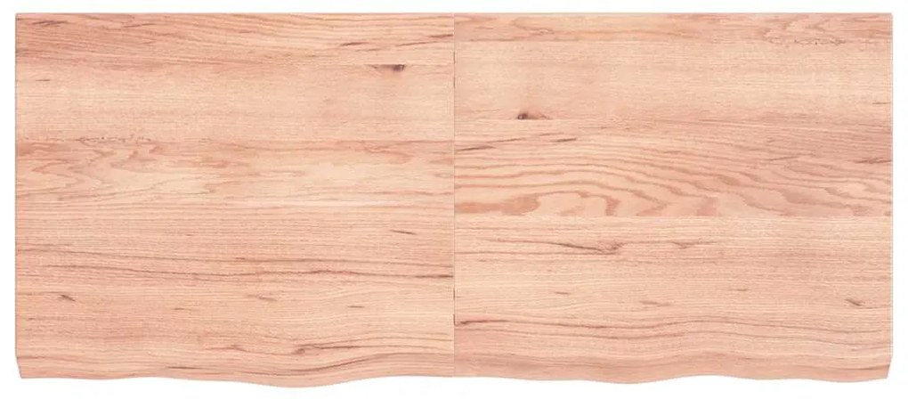 vidaXL Ράφι Τοίχου Ανοιχτό Καφέ 140x60x(2-6)εκ. Επεξ. Μασίφ Ξύλο Δρυός