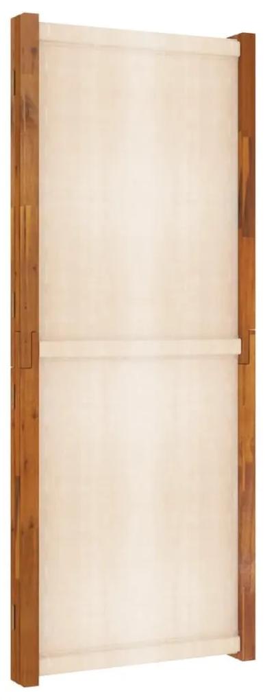 Διαχωριστικό Δωματίου με 4 Πάνελ Λευκό Κρεμ 280 x 180 εκ. - Κρεμ