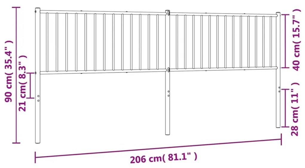 vidaXL Κεφαλάρι Λευκό 200 εκ. Μεταλλικό
