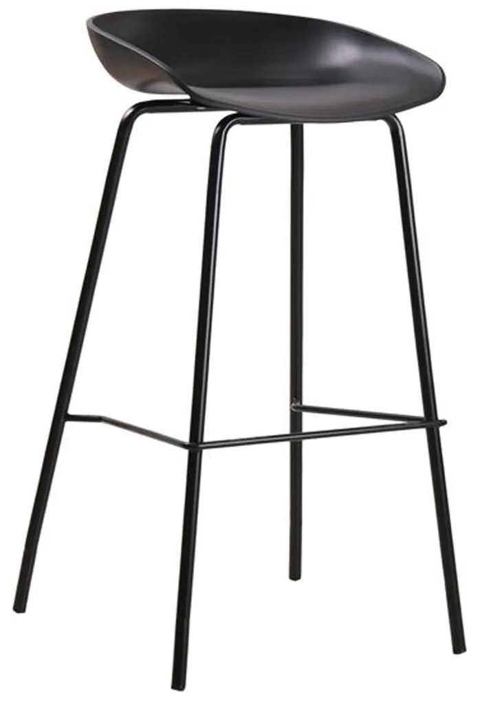 Σκαμπό Bar Pentos Ε511,1 Μέταλλο/Pp Μαύρο 43x47x80 cm Σετ 2τμχ Metal, Polypropylene