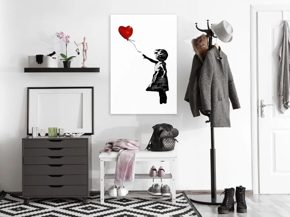 Πίνακας - Banksy: Girl with Balloon (1 Part) Vertical - 40x60