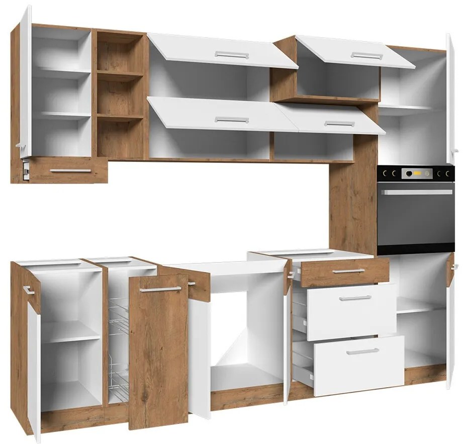 Σετ κουζίνας Color 102, 270x57cm, 226 kg, Ινοσανίδες μέσης πυκνότητας, Πλαστικοποιημένη μοριοσανίδα | Epipla1.gr
