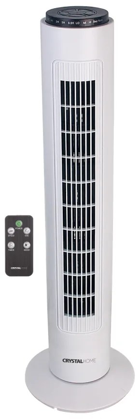 Crystal Home Air Tower 74 Ανεμιστήρας Πύργος 45W με Τηλεχειριστήριο, Λευκός