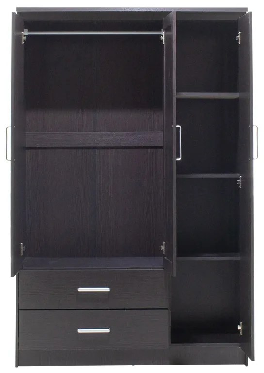 Ντουλάπα ρούχων τρίφυλλη OLYMPUS pakoworld χρώμα wenge 120x57x183εκ - 123-000045 - 123-000045