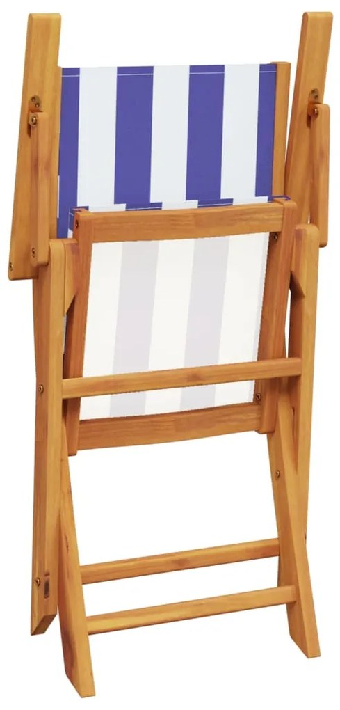 vidaXL Σετ Επίπλων Bistro 3 τεμ. Μπλε/Λευκό Ύφασμα/Μασίφ Πεύκου