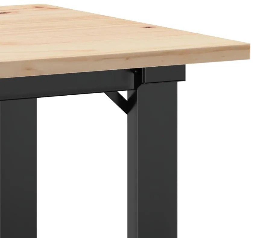 vidaXL Τραπέζι Τραπεζαρίας Πλαίσιο Ο50x50x75εκ Μασίφ Πεύκο/Ατσάλι