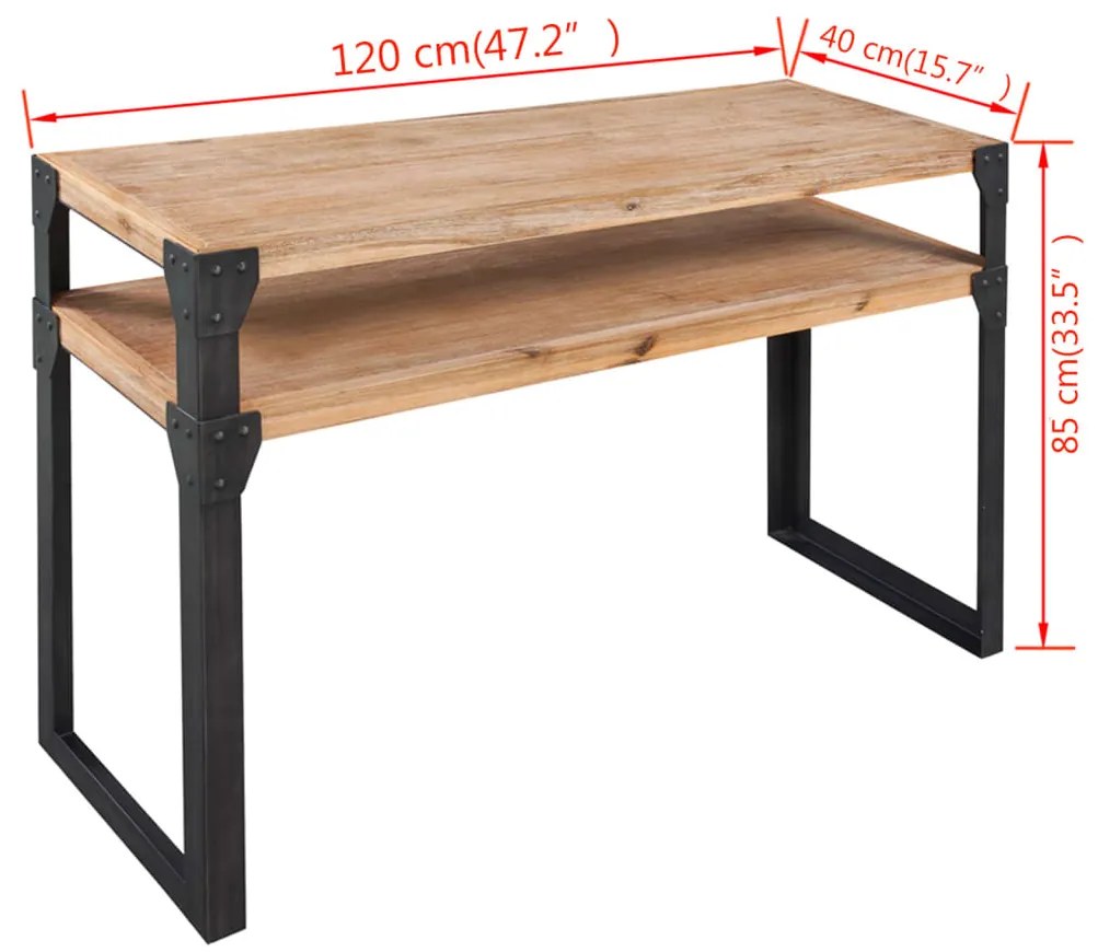 vidaXL Τραπέζι Κονσόλα 120 x 40 x 85 εκ. από Μασίφ Ξύλο Ακακίας